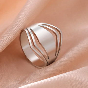 DAIIIBABYYY  -  Geometric Rhombus Ring Stainless Steel Minimalist Women Rings Fashion Jewelry 2024 Valentine's Day Gift for Lover